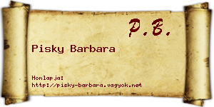 Pisky Barbara névjegykártya